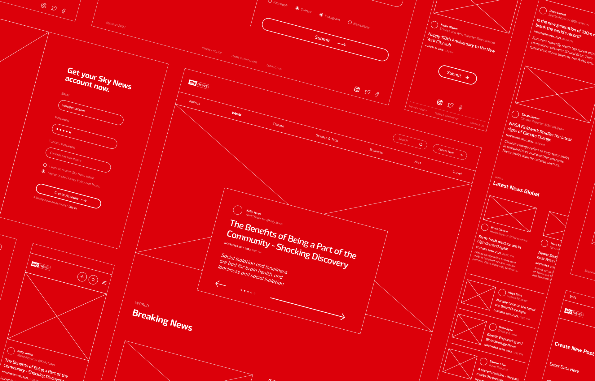 skynews wireframes